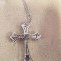 925 K silver cross necklace