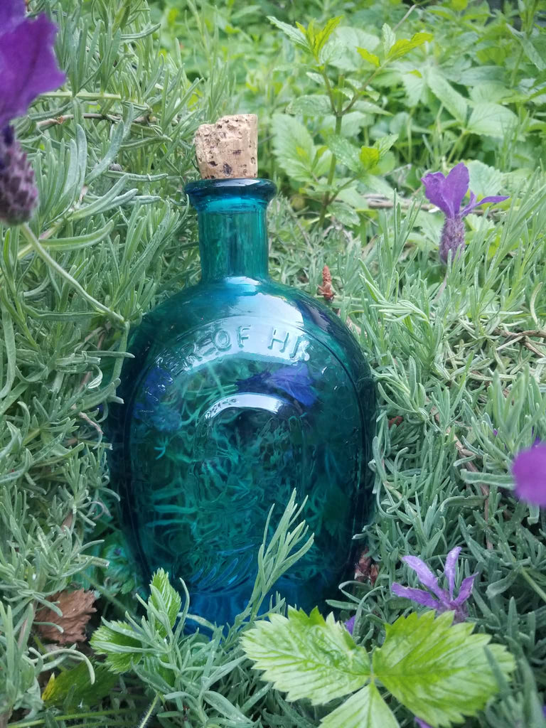 Vintage George washington Wheaton blue glass bottle 8.5"