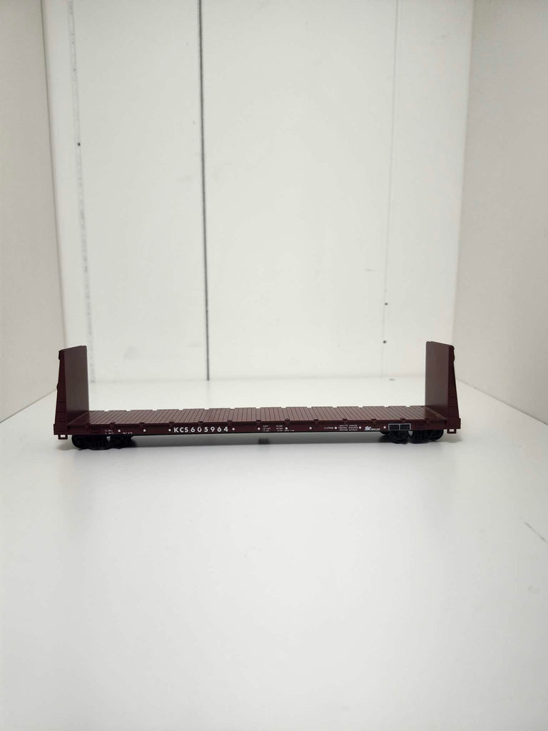 HO Scale 1:87 Roundhouse Kit, KCS Kansas City Southern Bulkhead Flatcar #605964.