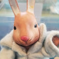 Vintage handmade Bisque Porcelain Peter Rabbit figurine by Beatrix Potter and book