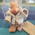 Vintage handmade Bisque Porcelain Peter Rabbit figurine by Beatrix Potter and book