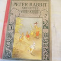 Vintage handmade Bisque Porcelain Peter Rabbit figurine by Beatrix Potter and book