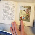 Vintage handmade Bisque Porcelain Peter Rabbit figurine by Beatrix Potter and book