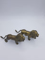Two Brass Lion Figurines