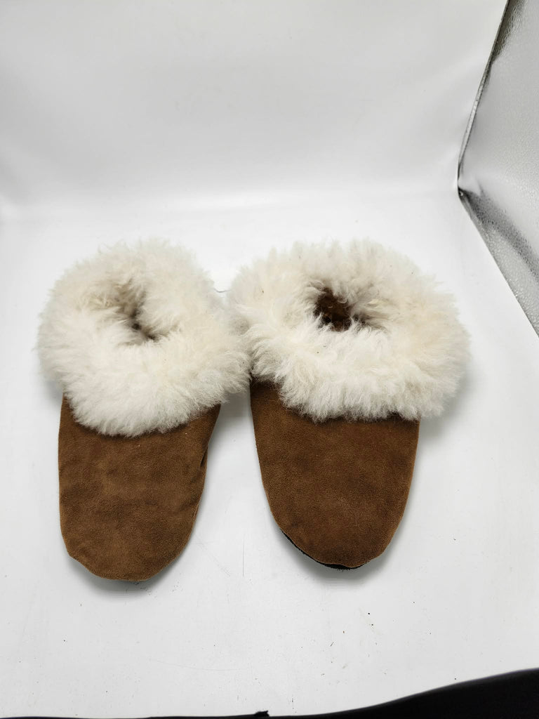 Moccasin Slippers- Alpaca and Suede. Women's Size 7
