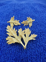Collectable Gold-Tone leaf brooch and clip on earrings set