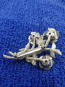Vintage Textured Silver-Tone Rose Brooch