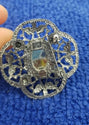 Collectable Purple Gemstone, Silver-Tone Brooch