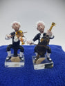 Vintage Egermann Czech Republic handmade blowing glass musician figurines