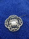 Collectable Purple Gemstone, Silver-Tone Brooch