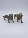 Two Brass Lion Figurines