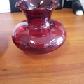 2 Royal Ruby glass vases
